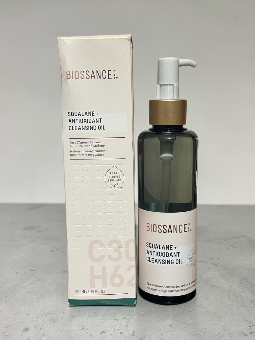 Biossance Squalane + Antioxidant Cleansing Oil Makeup Remover 6.76 Fl Oz Full Sz